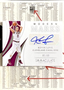 【iR】NBA球星卡 Panini 凯文 乐福 Kevin Love Imm 限量 签字卡