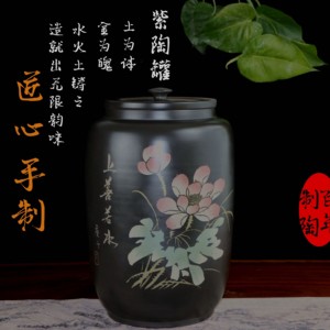 云南建水紫陶水罐铜水龙头水缸泡茶陶瓷抽水养水罐米缸储存粗陶罐