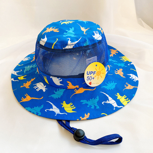 儿童防晒帽男童遮阳帽夏季薄款防紫外线宝宝太阳帽渔夫帽户外海边