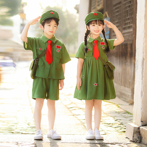 小学生爱国六一节表演服装军装儿 童男红军演出服朗诵合唱女套装