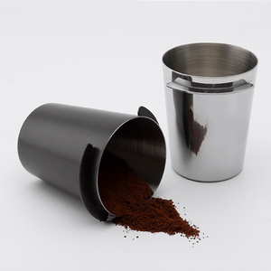 意式咖啡机手柄EK43不锈钢加厚接粉杯磨豆机接粉器304闻香杯通用