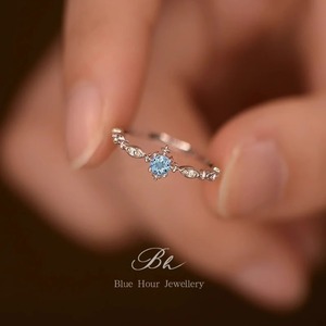 925纯银钻石戒指女ins小众设计轻奢精致托帕石雪花食指环简约气质
