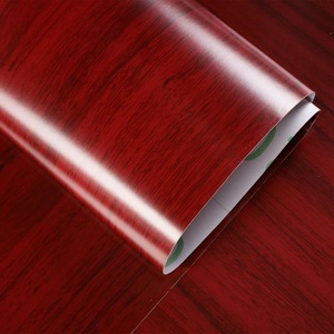红木纹贴纸防水家具衣柜桌面红色翻新木门中式墙纸自粘壁纸木纹纸