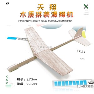 天翔木制模型飞机滑翔机模型益智科教拼装玩具小学生手掷弹射竞赛