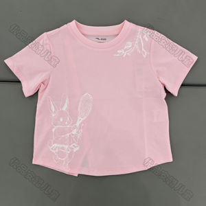 安踏儿童24夏季新款女小童网球系列宽松粉色针织短袖衫362429119