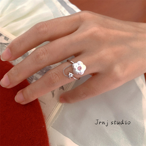 JRNJ /法式小花系列S925银温柔复古天然巴洛克珍珠小众设计戒指