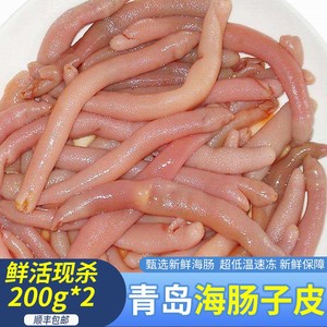 海肠鲜活沙虫冷冻海肠皮青岛海肠捞饭200g*2新鲜海肠子去头内脏