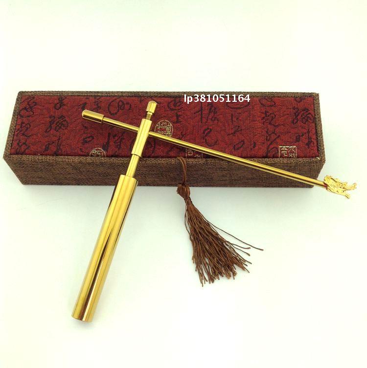 新款正品台湾龙头纯铜折叠寻龙尺探测棒点穴测风水送配套风水罗盘