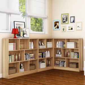 带背板格子书柜80长1米 1.2 1.5宽24高105白黑色儿童学生床头书架