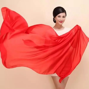 大红色丝巾中国红纯色桑蚕丝围巾男女春夏季防晒百搭空调长款纱巾