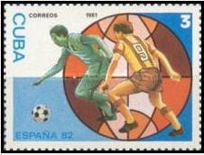 古巴1982 足球赛 第12届西班牙世界杯 体育运动  邮票