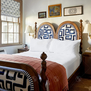 知翁 地中海风格双人床 美式法式中古风实木床 创意设计款