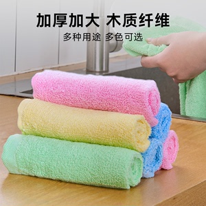 油利除抹布厨房专用洗碗巾木纤维吸水毛巾不掉毛不沾油洗碗布家用
