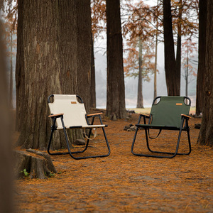 山之客户外露营折叠椅军绿色克米特椅便携式轻量露营椅子野餐躺椅