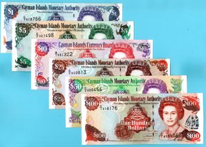 开曼群岛1996-2004年1 5 10 25 50 100元6枚全套   稀少