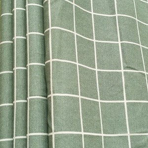 北欧宜家灰色格子桌布靠枕套沙发垫棉麻面料茶几台布加厚帆布料