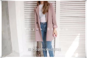 减价！韩国YOYO'S春季休闲宽松中长款显瘦小西装西服外套女装