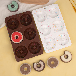 大号甜甜圈硅胶模具diy手工捏捏乐材料滴胶食玩蛋糕布丁烘焙模具