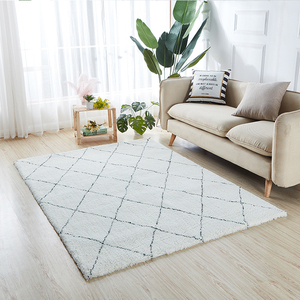 中式条纹北欧地毯客厅简约现代沙发茶几毯摩洛哥黑白菱格纹床边毯
