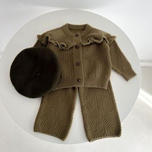 韩系套装婴儿衣服春季2023新款纯色时尚洋气上衣裤子两件套女宝宝