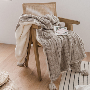 沙发盖毯冬季北欧珊瑚绒毯子床尾毛毯装饰被子流苏毯轻奢加厚保暖