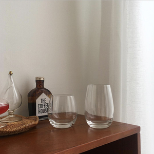 简约小清新思慕雪杯单个可爱椭圆水杯家用透明好看的喝水玻璃杯子