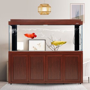 彩鲽彩蝶龙鱼缸水族箱客厅大中型干湿分离生态鱼缸超白玻璃免换水