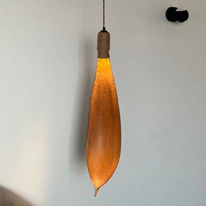可可叶子日式诧寂风吊灯设计师艺术复古民宿餐厅创意个性中古灯.