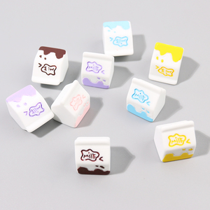 Milk牛奶盒diy手机壳奶油胶材料包手工制作树脂小配件水晶滴胶