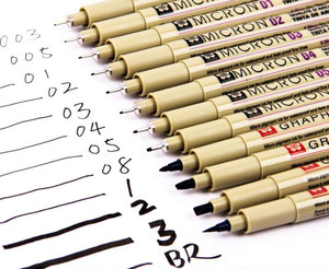 日本樱花针管笔 漫画设计草图笔 防水勾线笔描图描边笔手绘针笔