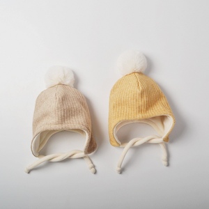 婴儿秋冬帽子新款韩版男女宝宝可爱超萌护耳帽加绒厚款保暖套头帽