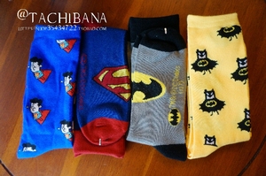 DC漫画电影周边蝙蝠侠超人batman袜子Superman男女长袜蝙超中筒袜
