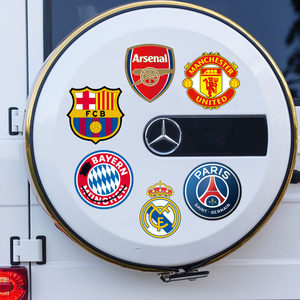 足球队徽车贴AC米兰曼城曼联皇马巴塞利物浦拜仁油箱盖电动汽车贴