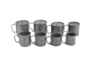 户外Widesea露营纯钛水杯杯子咖啡杯可烧水户外折叠钛茶杯钛带盖