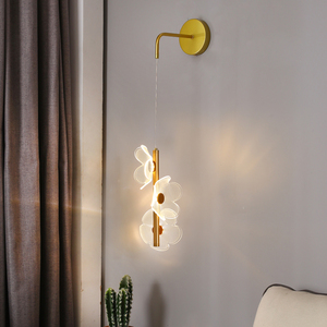 壁灯北欧设计师创意客厅背景墙灯具浪漫花朵温馨卧室床头装饰壁灯