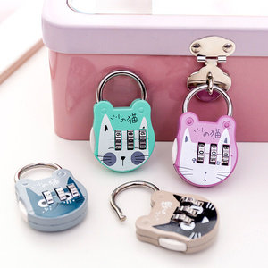 儿童玩具锁 钥匙锁 益智密码锁小号挂锁柜子锁 可爱卡通背包行。