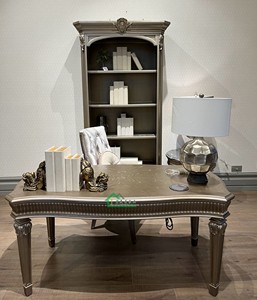 美式art筑源书桌椅欧式书柜现代轻奢办公桌法式实木雕花写字台
