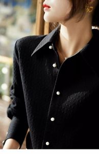 欧货外贸女装剪标出口欧美尾单清仓抗皱黑色时尚洋气立体肌理衬衫