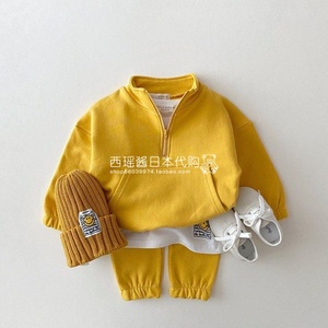 日本代购GP婴幼童拉链开立领卫衣春秋运动套装宝宝休闲潮范两件套