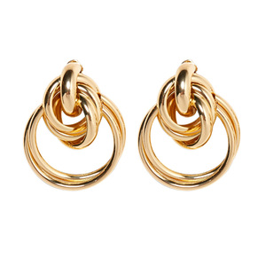 欧美时尚潮流金属环耳钉 大气女性圆环缠绕夸张耳环个性跨境耳饰