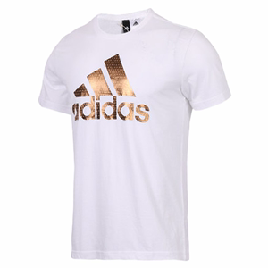 Adidas阿迪达斯大logo短袖男春季新款运动圆领T恤 CV4509 GE4700