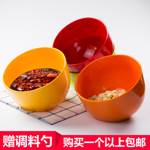 斜口仿瓷密胺酱料碗火锅店餐具自助调料台蘸料碗串串香塑料调料碗