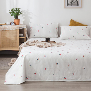 四季条纹加大床单单件夏天薄款床单单件1.2x2米床单垫单纯棉夏季