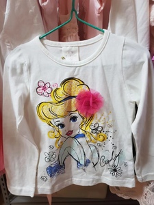 打折现货韩国童装女童正品进口JKKIDS卡通公主春款长袖T恤