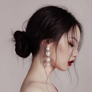 复古简约气质耳环饰品925银法式小众chic网红同款长款珍珠耳坠女