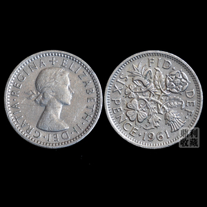 包邮英国6便士幸运币Lucky Coin19.3mm欧洲外国硬币钱币外币真币