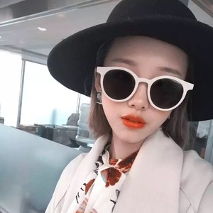 阿沁张大奕同款墨镜白色复古小框太阳镜街拍个性韩国网红太阳眼镜