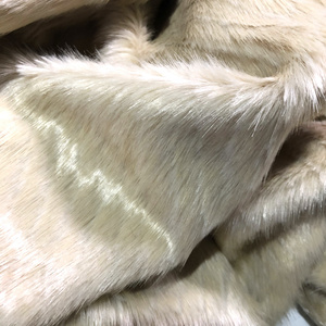 米色欧洲进口 1.5厘米仿真皮草毛绒布料服装地毯沙发160~50厘米
