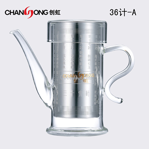创虹高硼硅耐热玻璃茶壶36计-A36计-C36计-D创意透明玻璃过滤茶壶