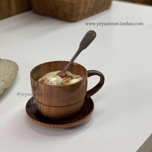 日式木质杯实木复古咖啡杯水杯餐厅牛奶杯茶杯啤酒杯马克杯木质